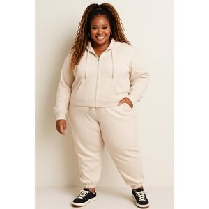 Women's Cream Joggers 2X – Universal Thread Mid-Rise‎ Cotton Fleece Retail $25